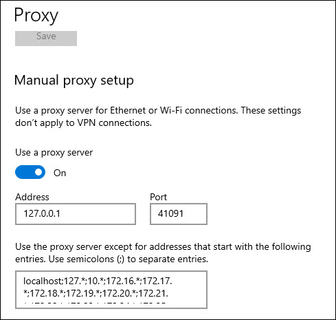 Proxy Settings on PC