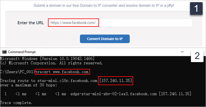 change URL to IP address