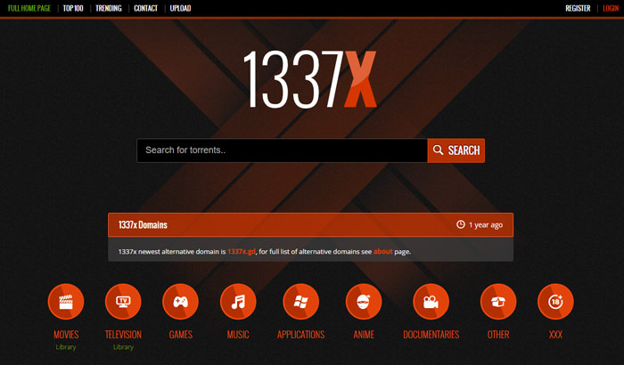 Top Torrent Sitios - 1337x