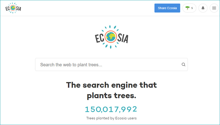 Ecosia search