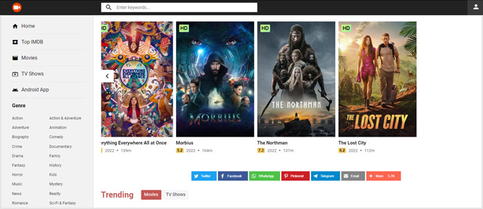 Top movie streaming on sale sites