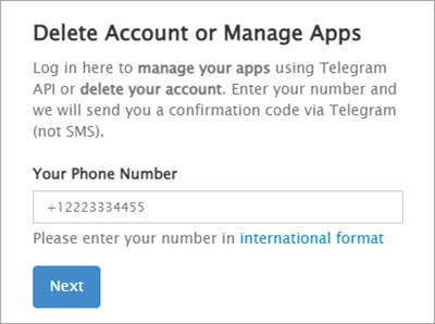 Delete Telegram Account