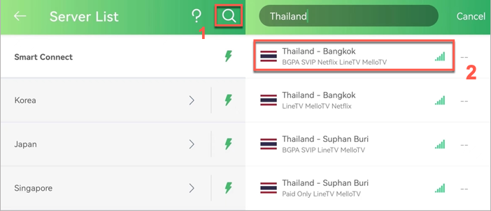 Connect to Thailand Server