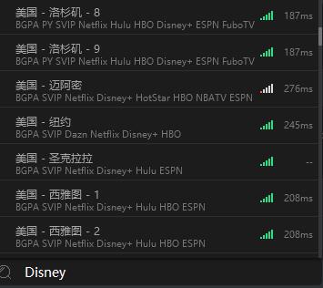 搜索 Disney+ 专用流媒体线路并连接